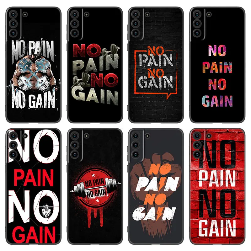 No Pain No Gain Gym Fitness Phone Case Per Samsung Galaxy S23 S22 S21 S20 Ultra Fe S10E S10 Lite S9 S8 Plus S7 S6 Edge Cover