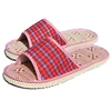 Summer Eva Soft Sole Linen Indoor Slippers For Men Women Simple Non-slip Wooden Floor Slides Comfort Plaid Home Slipper Shoes 1