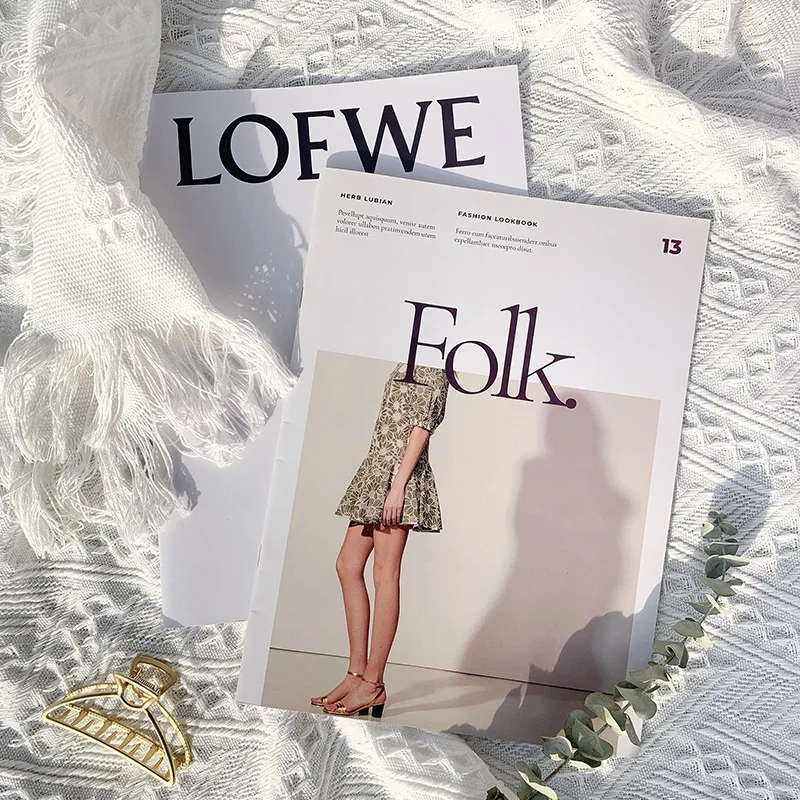 Fashion Magazines Nordic Cover Books Inner Pages Retro Instagram Internet Celebrity Photos Decorative Props Ornament Photography