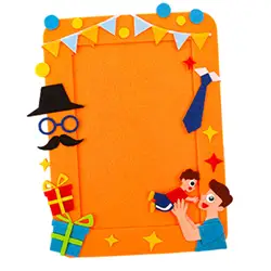 Handcrafted DIY Picture Frame Kit: Unique Arts & Crafts Gift (Dad Child Orange)