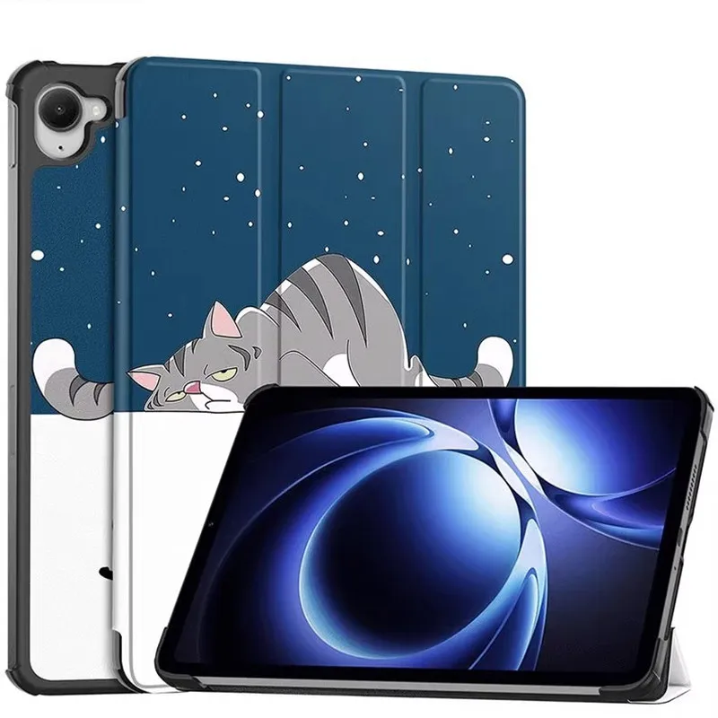 Premium PU Leather Tri-Folding Flip Stand Tablet Cover, 8.8 Inch
