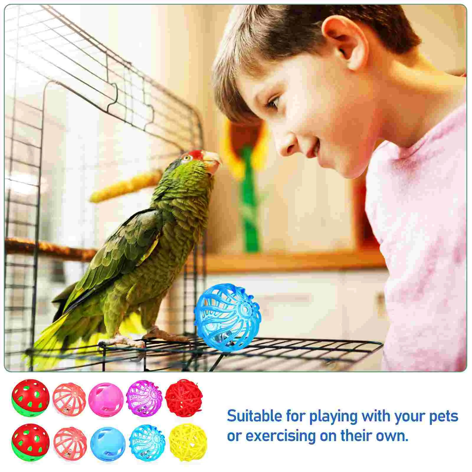 12 Pcs Bird Toys Different Style Bird Balls Grinding Beak Balls for Parrots Budgie Cockatiel