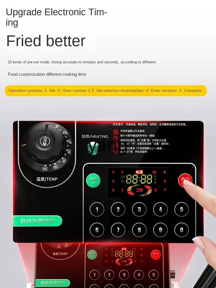 CX Commercial Timing Single and Double Cylinder 220V Intelligent Automatic Lifting Electric Fryer