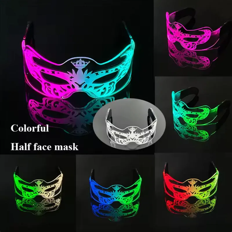 Luminous Futuristic LED Glasses for Cosplay and Rave Parties