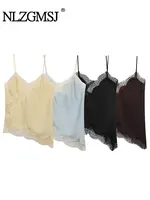 NLZGMSJ 2025  Lace Embellished Sleeveless Tops For Women Top Summer Camisole off Shoulder Casual Woman Tops Women's  Sexy Tank