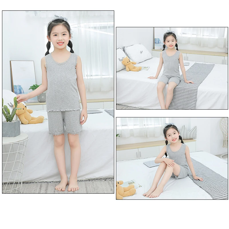 

Children's jacquard lace short suit summer thin cotton simple fashion pattern soft breathable sweat-absorbent two-piece suit