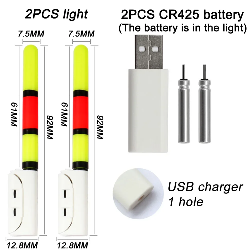 Waterproof LED Luminous Fishing Rod Light with USB Rechargeable Battery