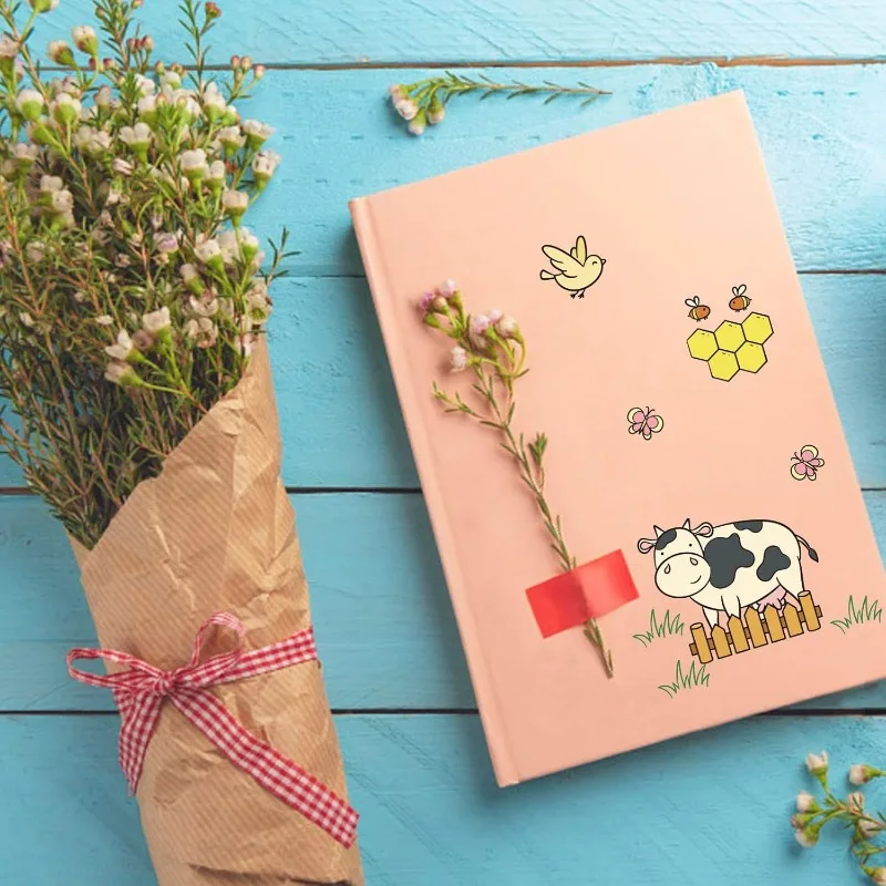 Decorative Clear Stamps Plastic Stamps Farm Animal Silicone Stamp Film Frame Transparent Seal for Gift Photo Album 1Sheet