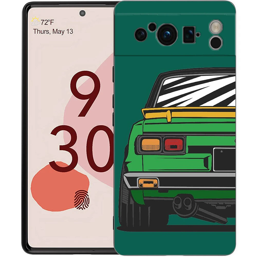 JDM Sports Cars TPU Shockproof Black Phone Case