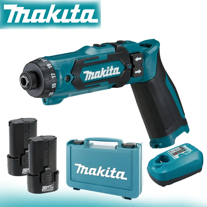 Makita DF012DZ Cordless Screwdriver 1 4 Hex Driver Drill Kit Auto 7.2V Lithium Io Convenient Power Tool Charger Battery Box Set