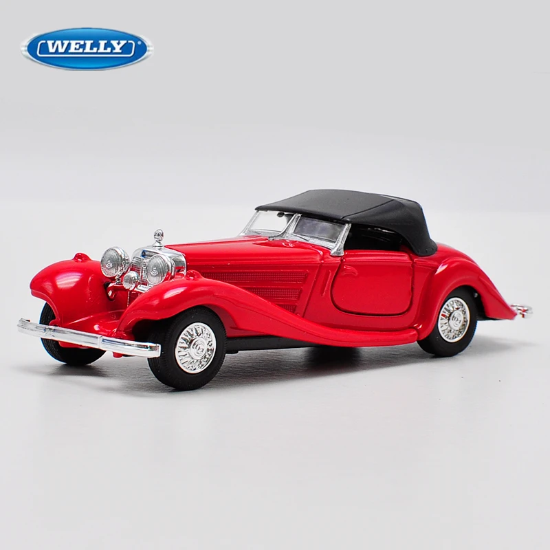 

WELLY 1:36 1936 Mercedes Benz 500K Alloy Classic Car Model Diecast Metal Retro Car Model Door can open Simulation Kids Toy Gifts