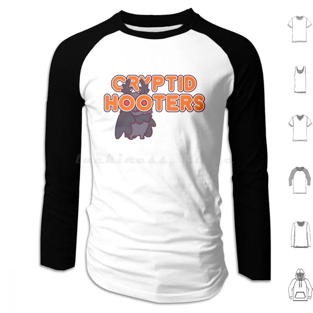 Cryptid Hooters Felpa Con Cappuccio Cotone Manica Lunga Cryptid Hooters Mothman Mothman Funny Meme Teratopholia Monster The Mothman