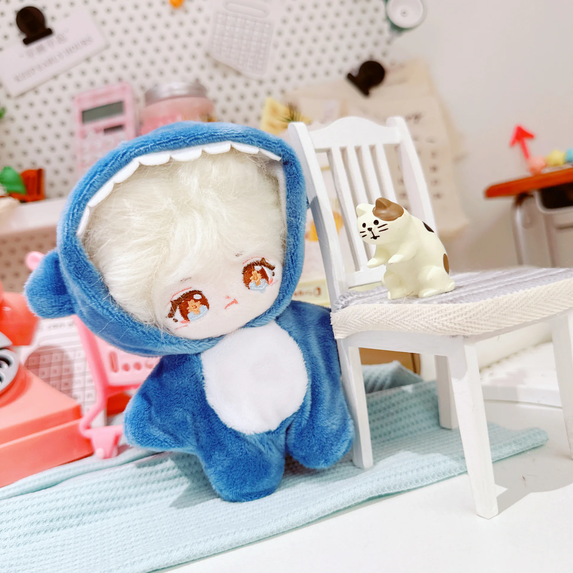 10cm Cute Animals Unicorn Bunny Shark Coat Suit Mini Idol Soft Cotton Doll DIY Clothes Accessory for Girls Fans Collection Gifts