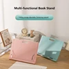 Adjustable Plastic Book Stand for Reading Foldable Desktop Riser for Laptop Textbook - Hands-Free Cookbook Stand with Page Clips 3