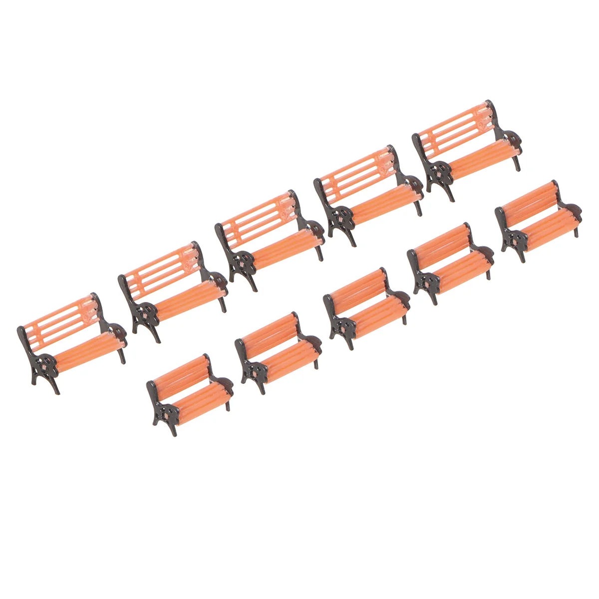 

10Pcs Park Bench Miniature Park Bench Garden Chair Landscape Patio Ornaments House Accessories