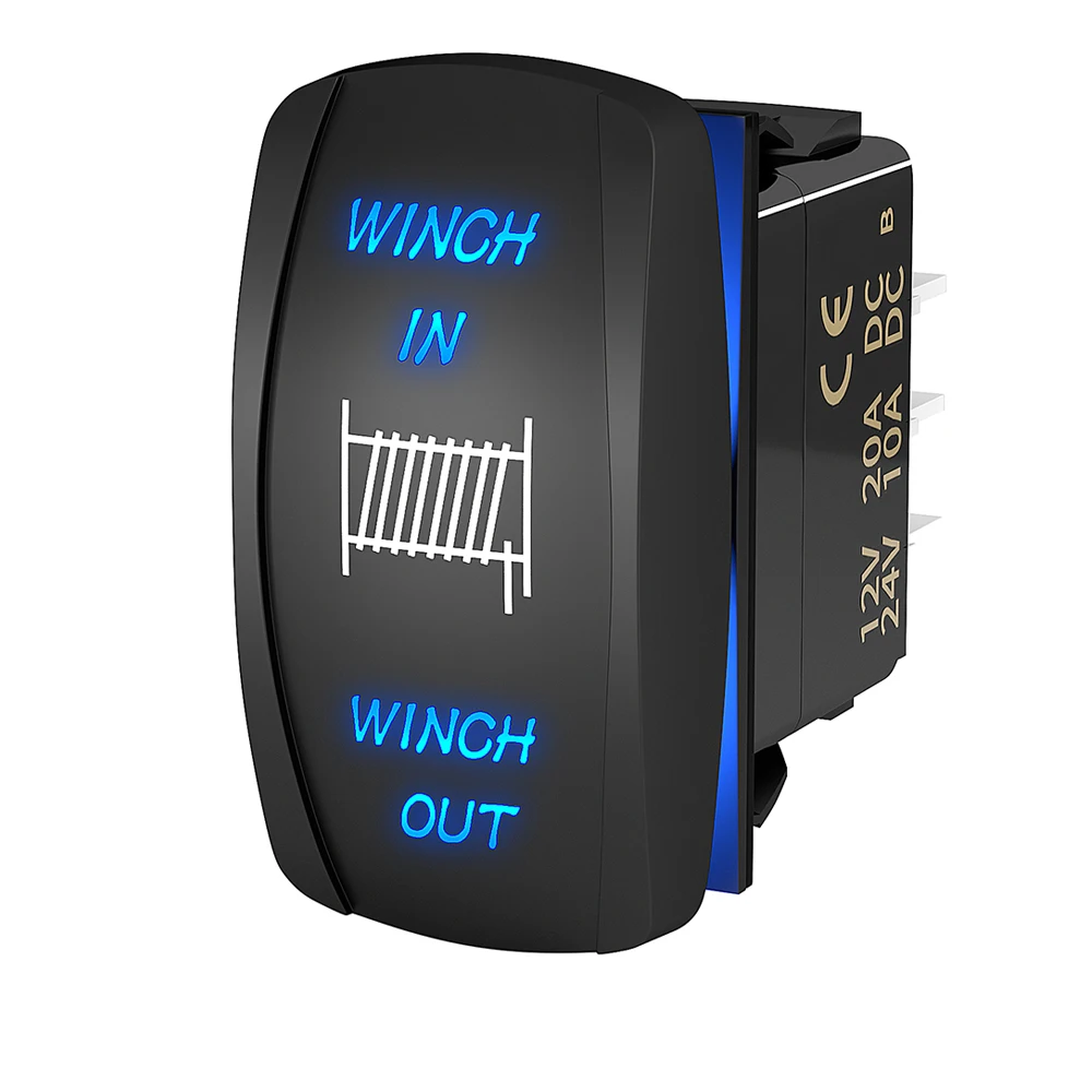 Winch Switch Winch in Winch Out Momentary ON/Off/ON 7 Pin Winch Rocker