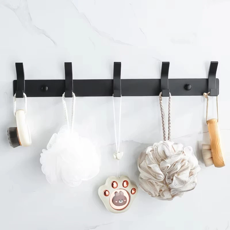 Modern Hanging Hooks Wall Aluminium Towel Holder Bathroom Door Clothe Hanger
