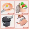 Kids Play Food Set Toy with Pots Pans and Cookware Utensils,Cooking Cutting Learning  Gift for Girls Boys 4