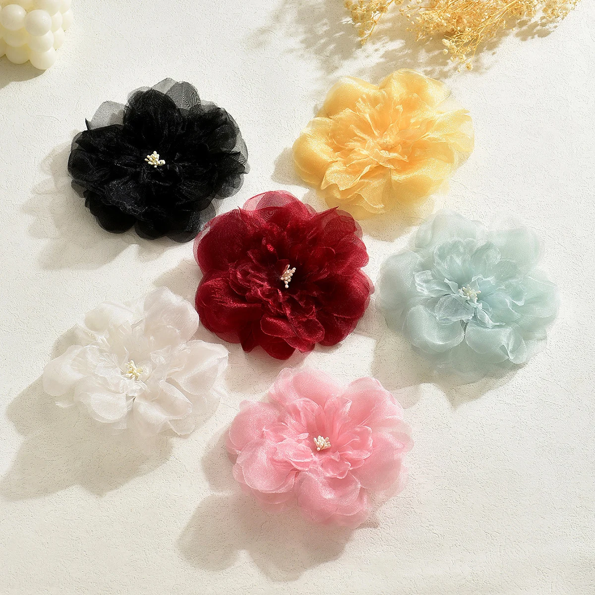 14CM Elegant Lace Flower Pin Brooch Fashion Handmade Irregular Floral Brooches for Women Bridmaid Party Wedding Jewelry Gifts