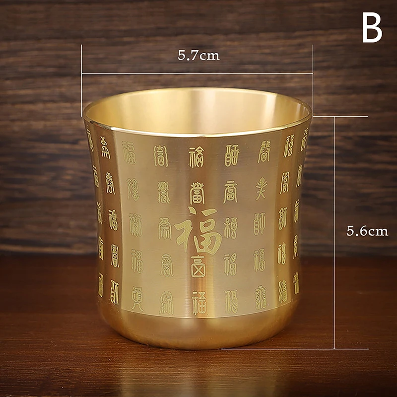 Brass Tea Cups Tea Mug Homeware China Antique Bar Drinkware Ancient Teacup for Drink Tea Coffee Tabletop Home Office Decor