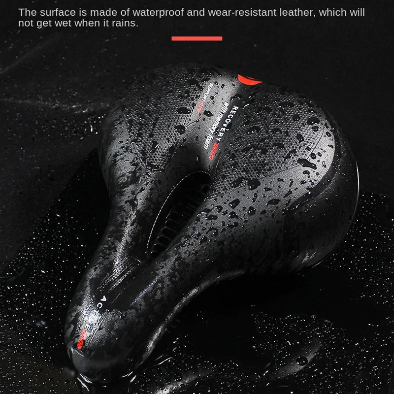 Bicycle Saddle Reflective Shock Absorbing Hollow Breathable Rainproof Cycling Road Mountain Cycling Accessory