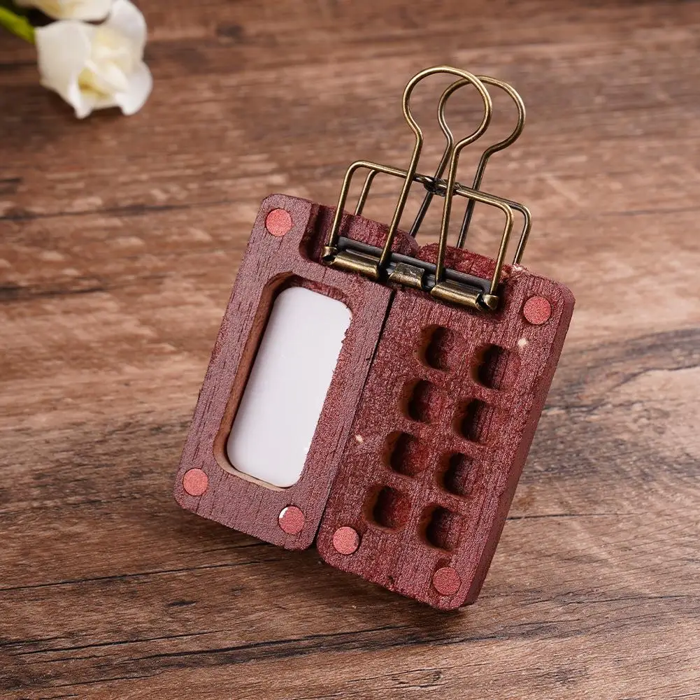 8/15Girds Empty Wooden Watercolor Palette Portable Mini Travel Watercolor Walnut Wood Paint Box Tray Box Art Painting Art Supply 5