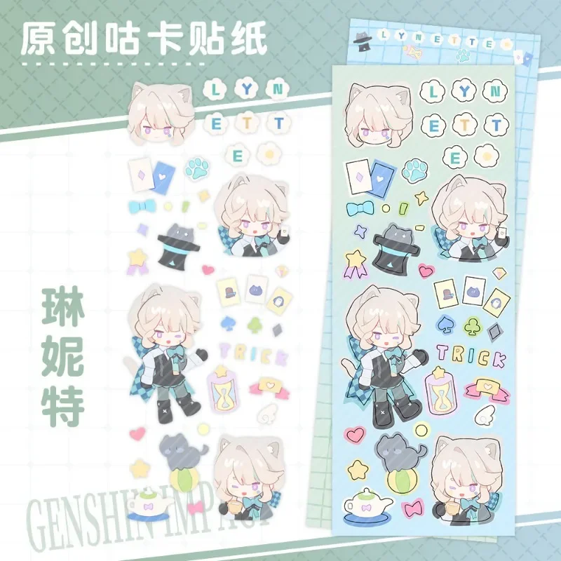 Yuan Shen Fontaine Gooka Sticker Neuvillette Wriothesley Print Stationery Decoration