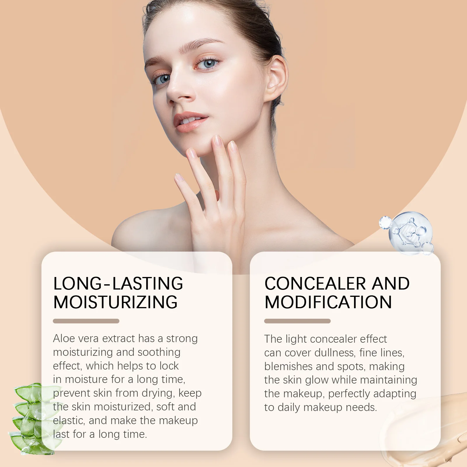Face Foundation Cream Oil Control Moisture Concealer Liquid Full Coverage Professional Make up Matte Face Base Cream Cosmetics