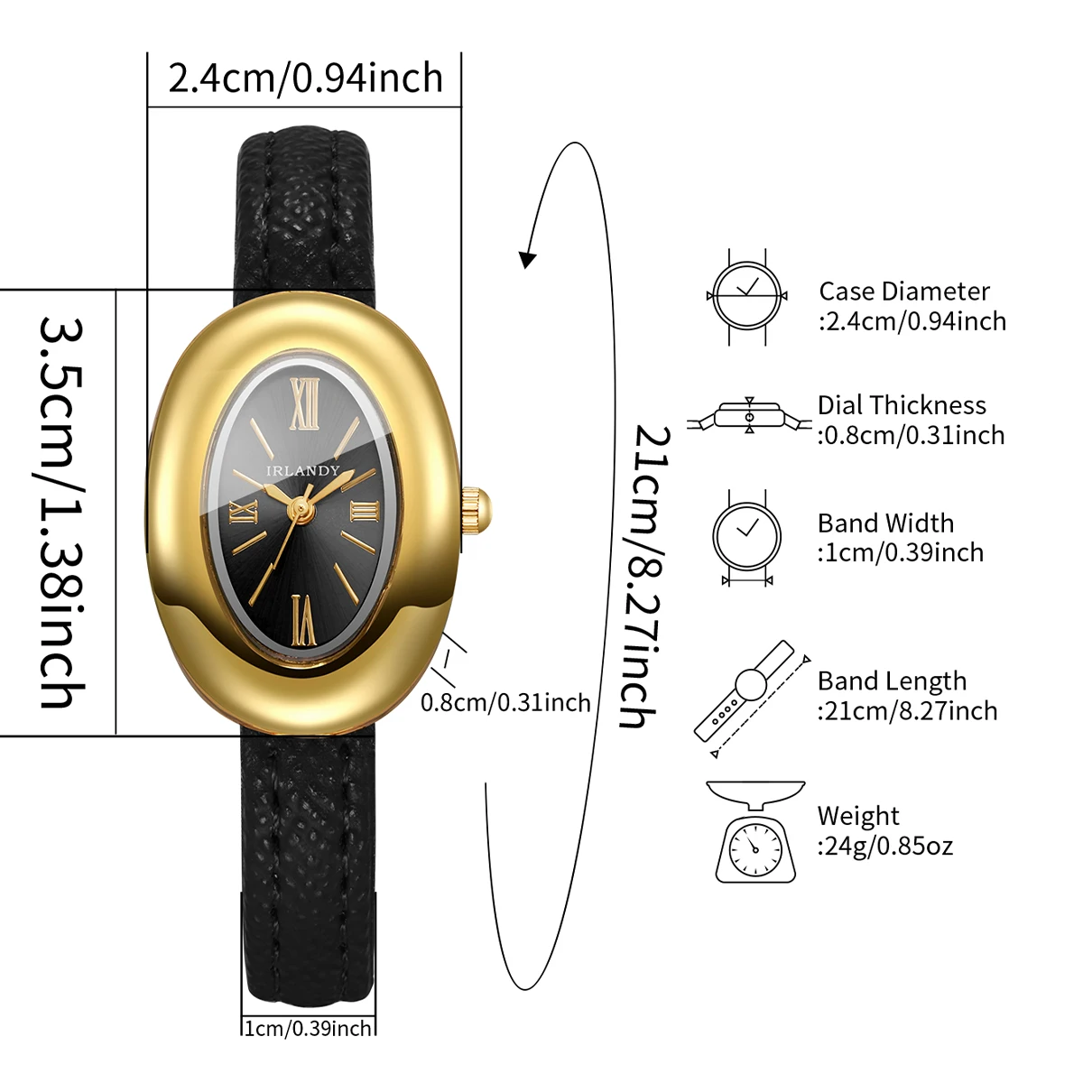 Elegant Oval Dial Women's Quartz Watch with Ultra-thin Leather Strap - Perfect Gift