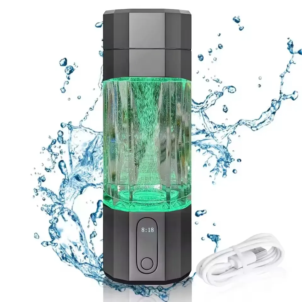 New Upgrade 10000PPB Hydrogen Water Bottle Seven Colorful Light Hydrogen Water Generator with Pressure Relief Valve