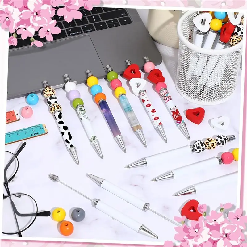 A29F-승화형 비즈 볼펜 메탈릭 블랙 잉크펜 DIY 열전사 볼펜 학용품