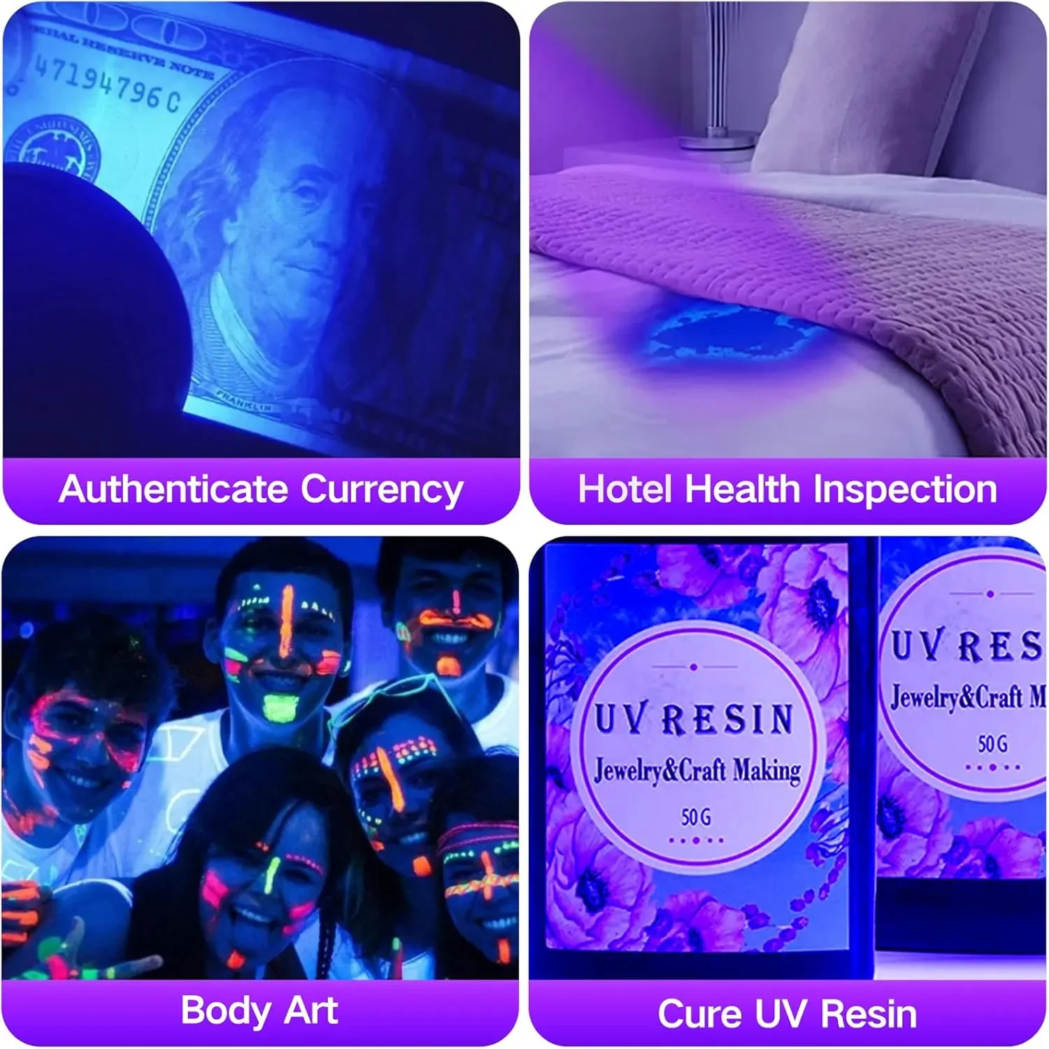 100 LED 395nm UV Flashlight Powerful Ultraviolet Curing Torch Money Ore Cat Dog Pet Stains Scorpion Fluorescent ink Marker light