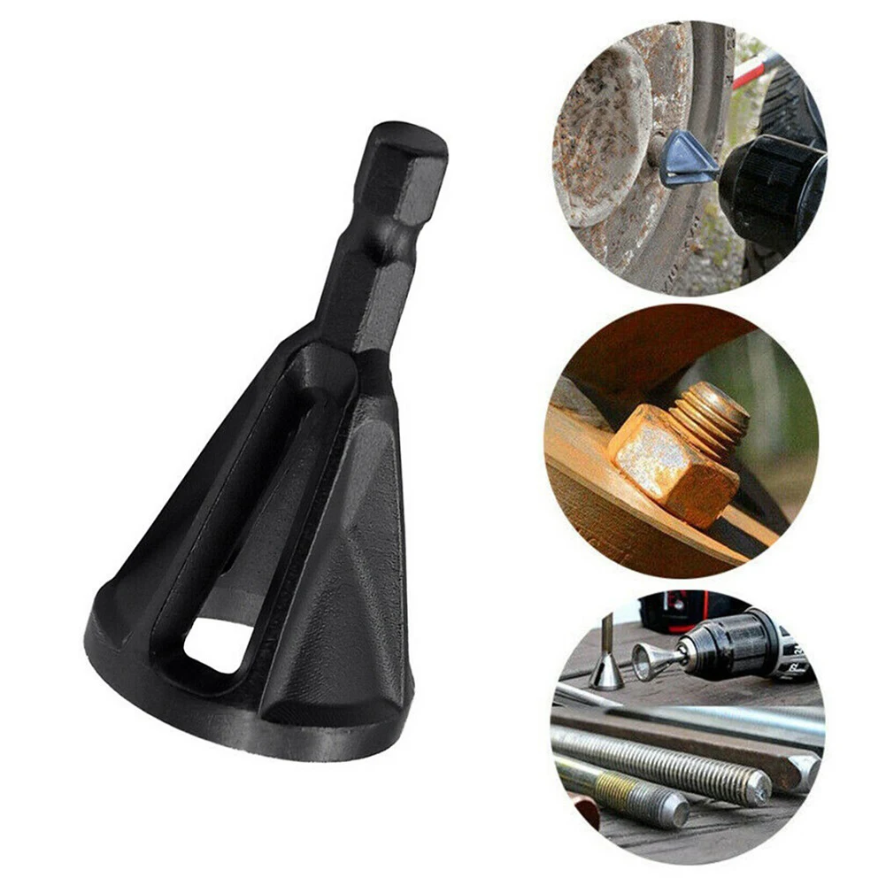 

External Chamfer Deburring Tool 1pcs Black Hexagonal Shank Safety Design For Wood / Hardened Steel For Aluminum / Fiberglass