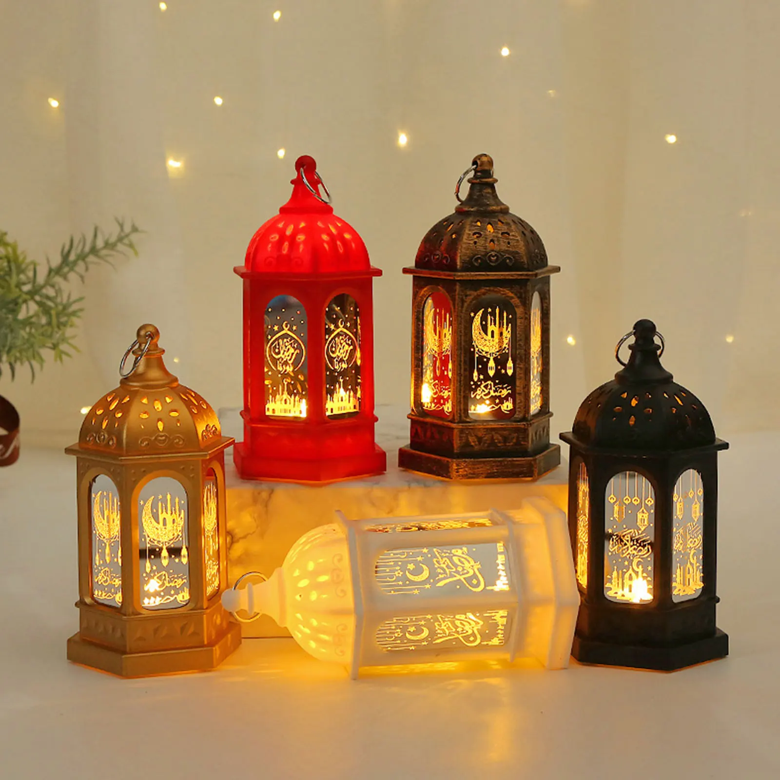 Eid Mubarak Ornaments Lantern Light Ramadan Decorations For Home 2023