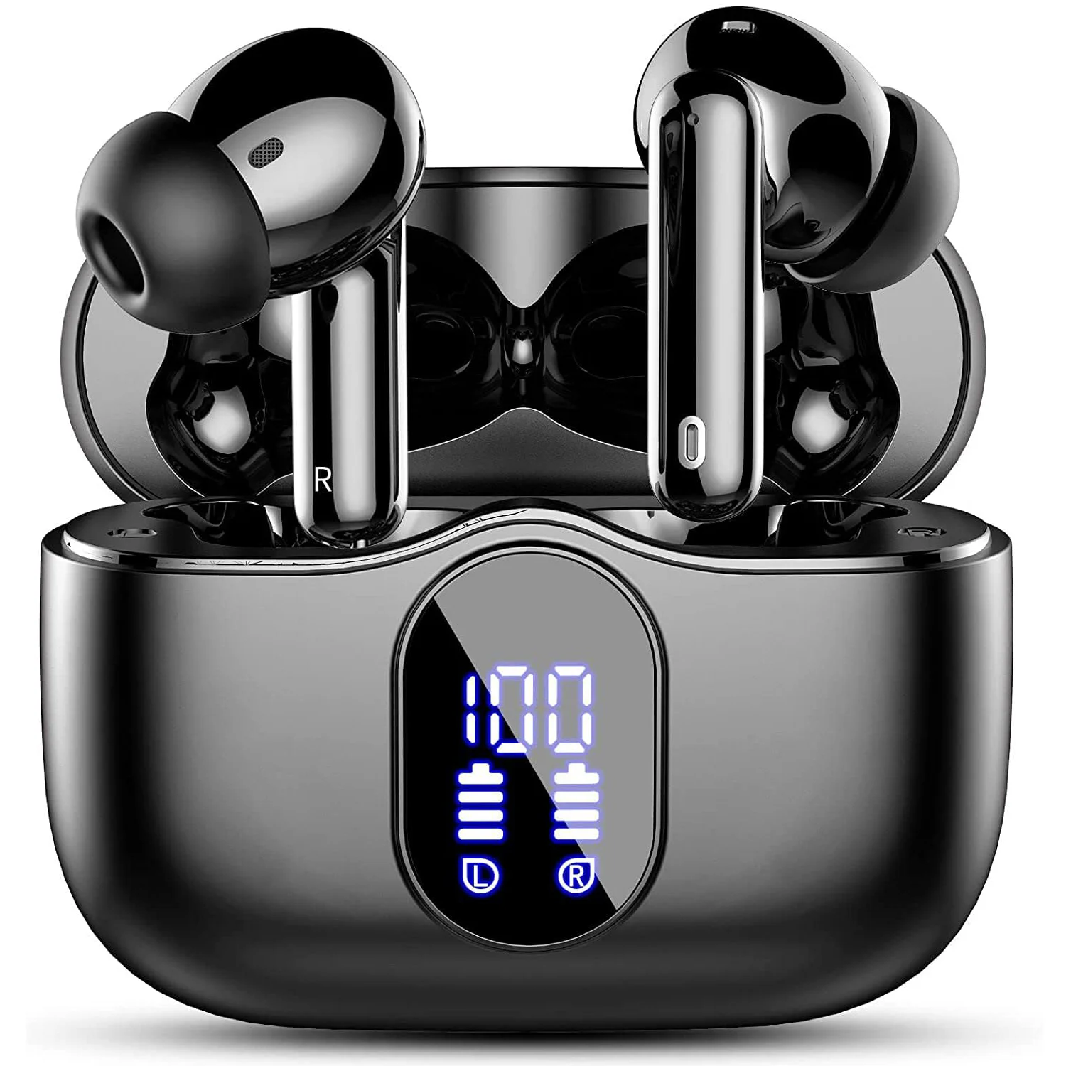 Wireless Earbuds Bluetooth 5.3 In-Ear Headphones 4 ENC Mics 36 Hours Playtime LED Display
