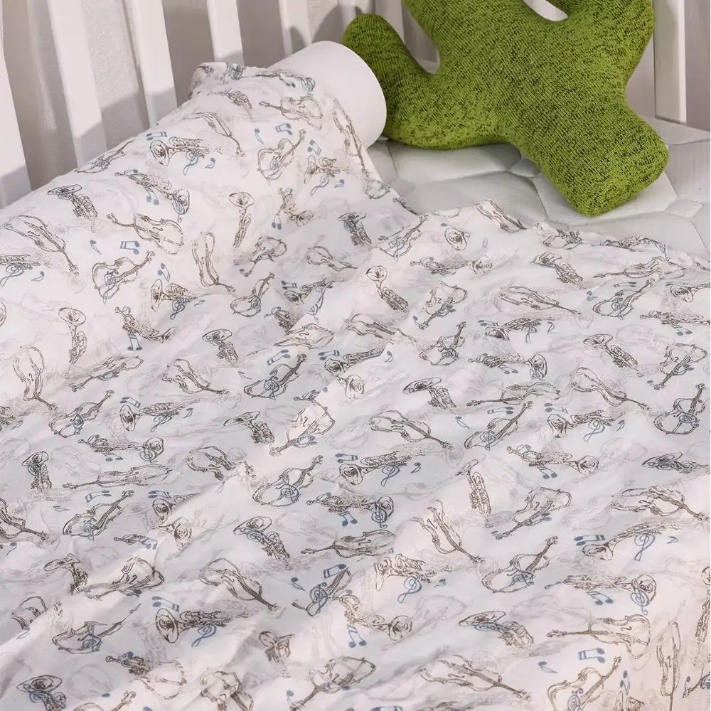 Soft Baby Swaddle Blanket Cotton Cartoon Print Baby Wrap Sleeping Bag Cozy Double Layer Baby Stroller Cover Boys Girls