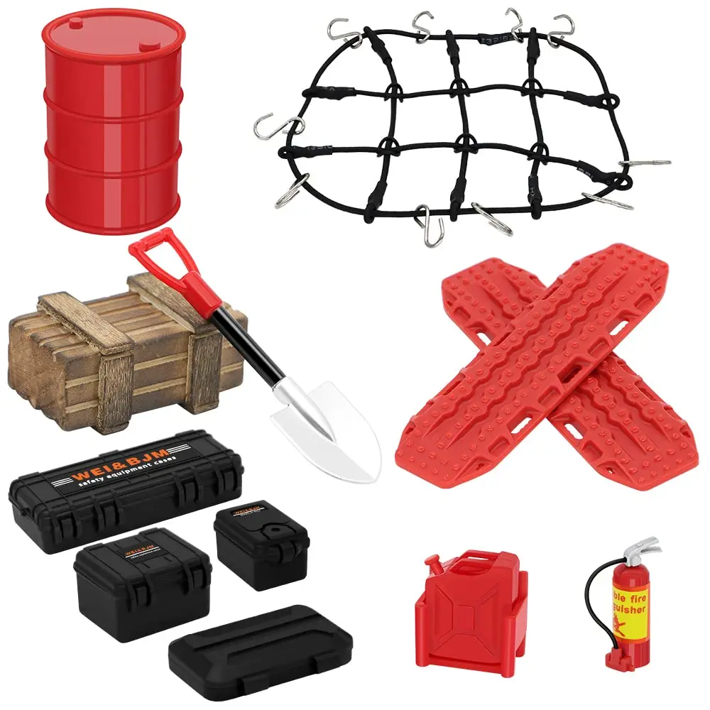 Kit Accessoires RC 12 pièces pour TRX4M SCX24 - Noir Orange
