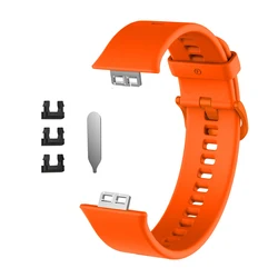 Silicone Wristband for Smartwatch - Adjustable and Durable Replacement Belt (Orange)
