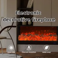 Electric Fireplace Wall Mounted and Recessed with Remote Control Ultra-Thin Wall Fireplace Heater 1