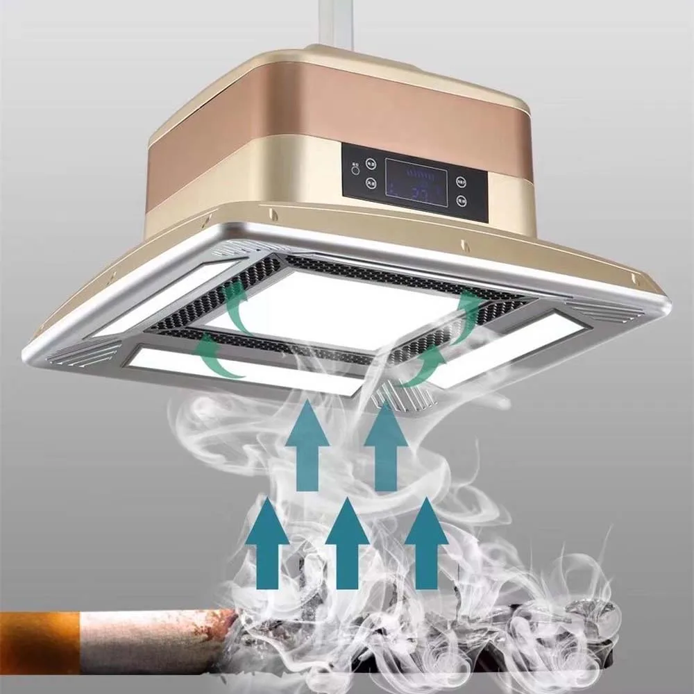 Commercial Ceiling Smoke Exhaust Lamp High Suction Exhaust Hood Silent Smoke Range Hood Lifting Chandelier 4