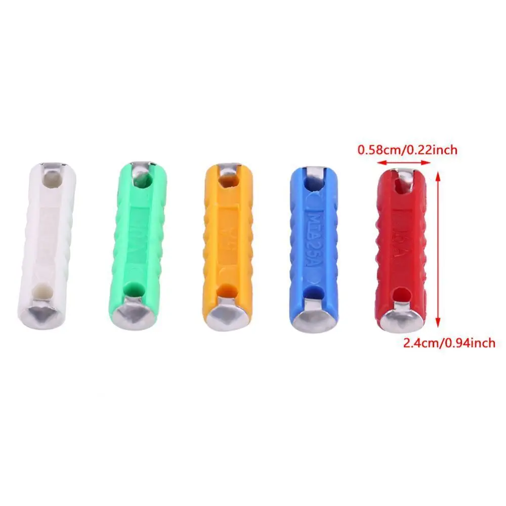Continental Car Fuses Type Vintage Classic Cars European Bar Torpedo Fuse Set 5/8/10/16/25AMP 25X6MM 100/200 Pcs