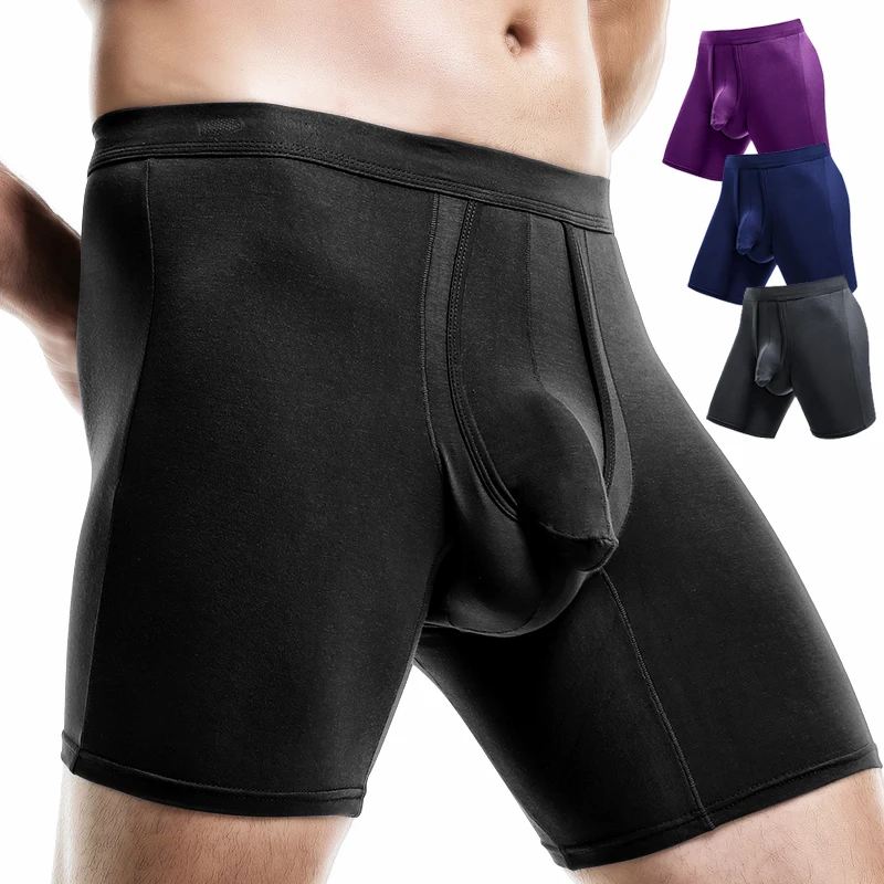 

Mens Boxer Briefs Underwear 3D-Pouch Control Panties Modal Microfiber Soft Breathable Multiple Colors Underpants