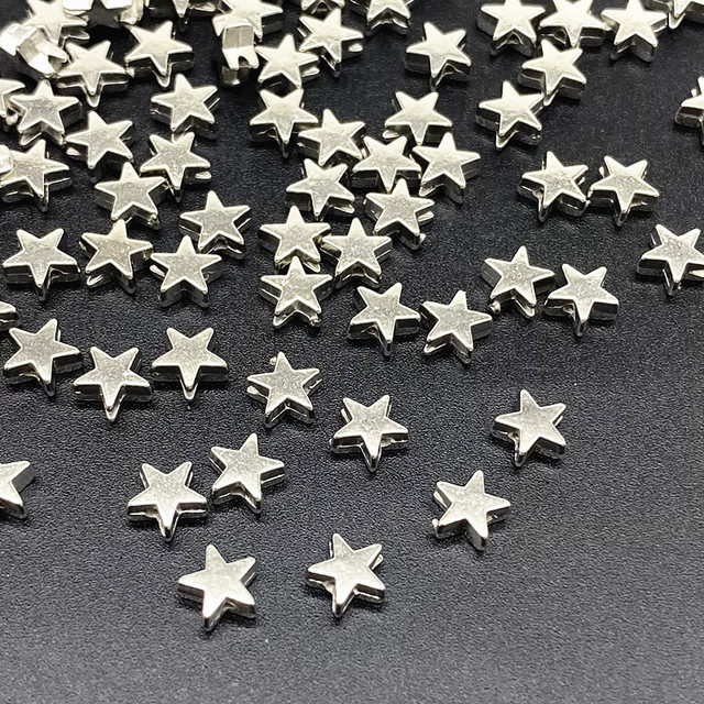 about 6mm Star Love Heart Gold Silver Color Loose Spacer CCB Acrylic Beads Jewelry Making Findings Charm Beads #ZZ04