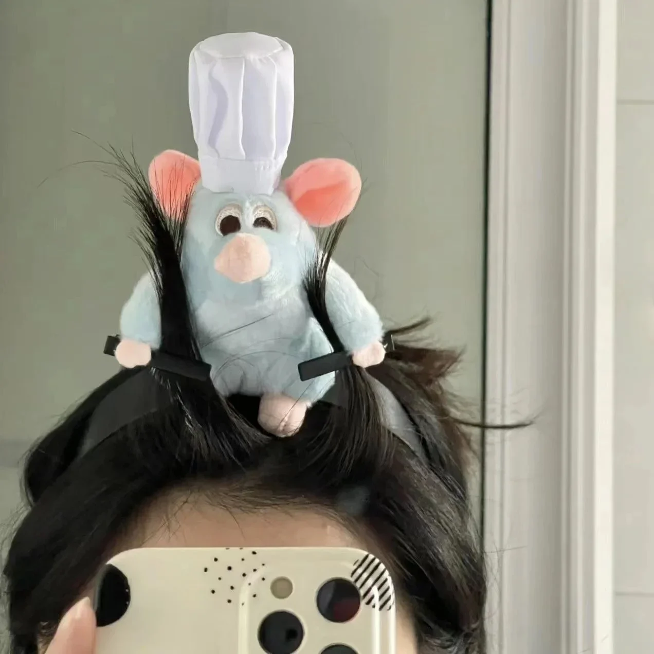 New Dsney Ratatouille Hairband Kawaii Cartoon Cute Plush Doll Headband Wide-Brimmed Hairpin Photo Headdress Creativity Girl Gift