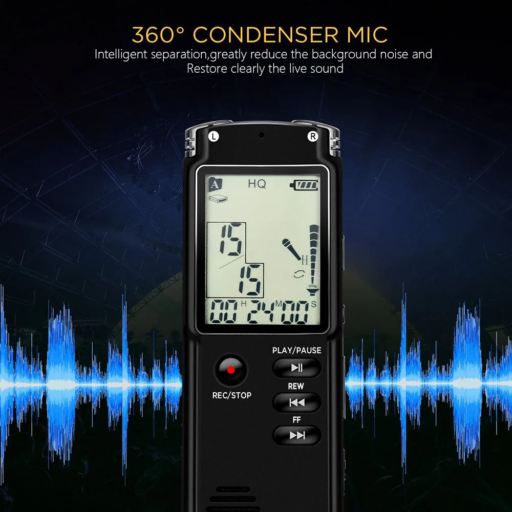 Digital Audio Voice Recorder 16GB/32GB/64GB High-Quality Intelligent Noise Reduc