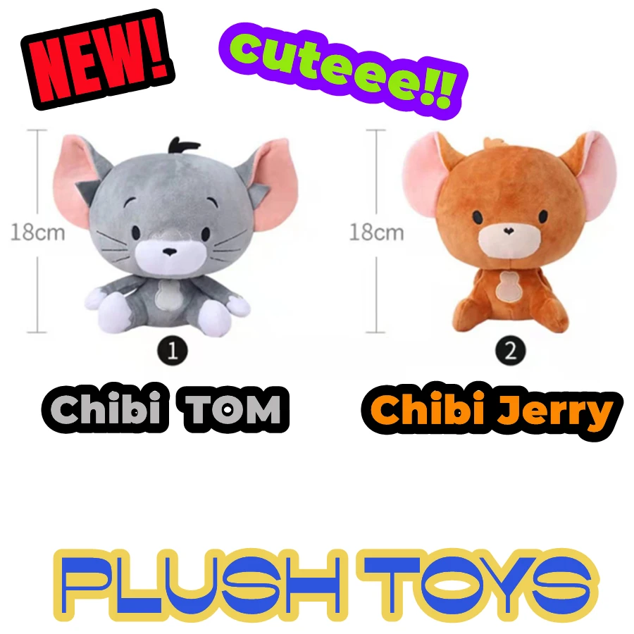 Chibi Tom And Jerry Plush Toy Cartoon Movie Cute Tuffy Nibbles Cat