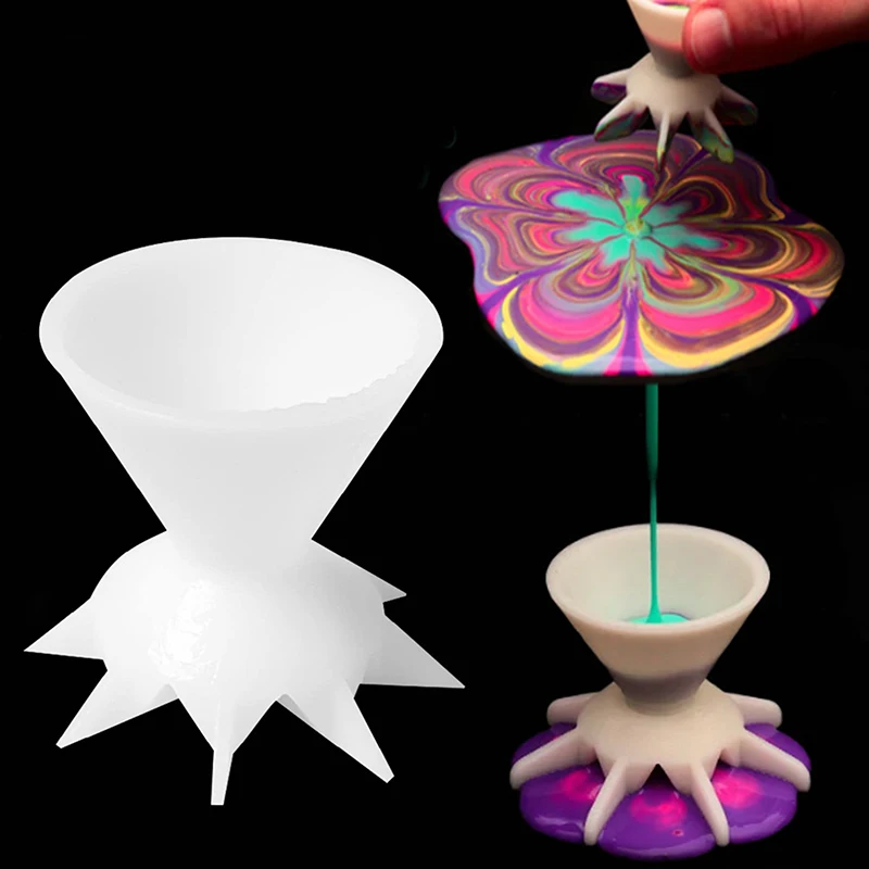 DIY Making Pour Painting Mandala Flower Graffiti Accessories Acrylic Paint Pouring Split Cup Mini 7-Leg Funnel Split Cup