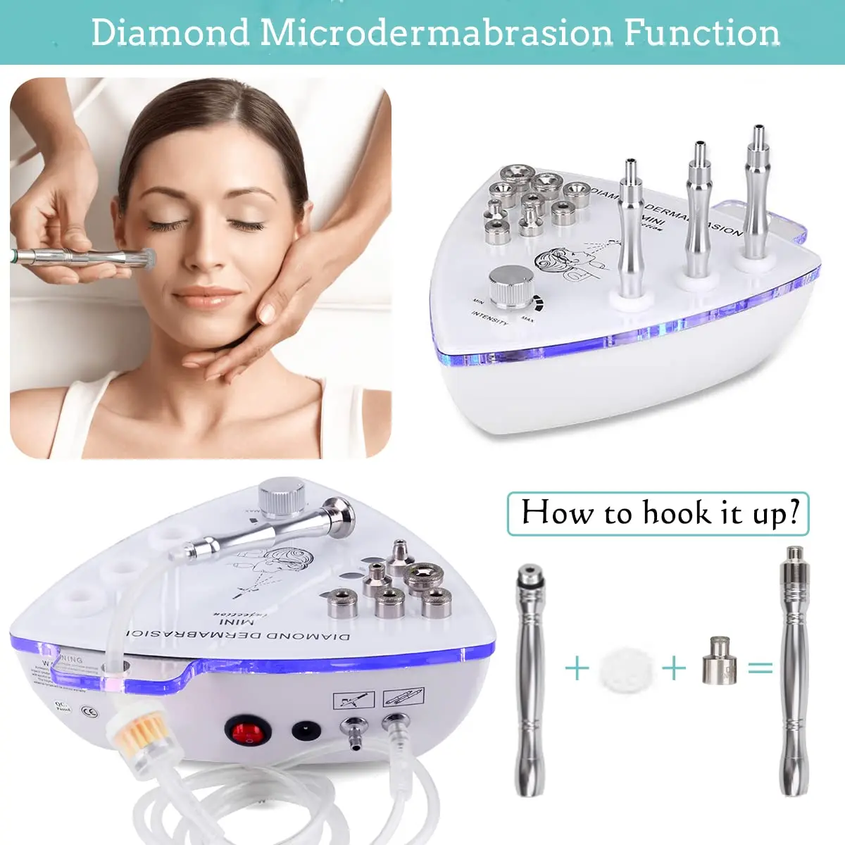Diamond Microdermabrasion Machine Water Spray 65-68cmHg Suction Facial Exfoliation