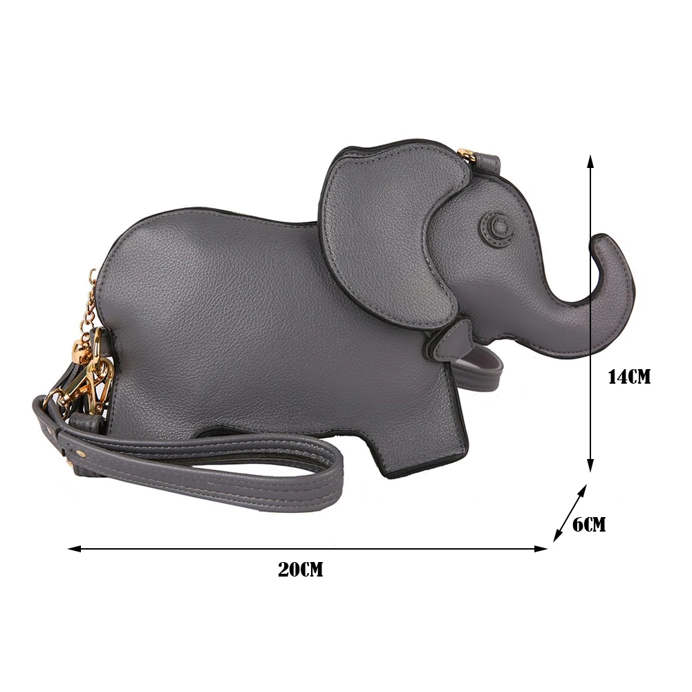 Borsa a Tracolla da Donna alla Moda con Elefante, Mini Borsa Casual Monocolore, Borsa Multifunzione a Spalla, Tracolla e da Polso - immagine 6
