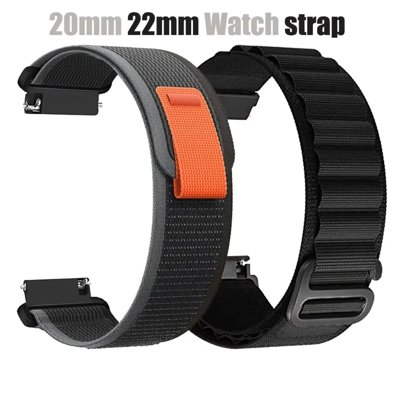 Nylon Sport Band for Smartwatches - 20mm and 22mm Adjustable Strap